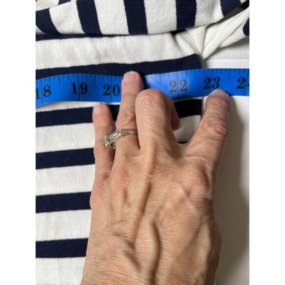 J.Crew Cotton Tunic Top Small Navy White Long Sleeve Striped‎ Nautical Breton - Picture 8 of 11